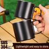 304 Stainless Steel Portable Folding Camping Cup with Handle