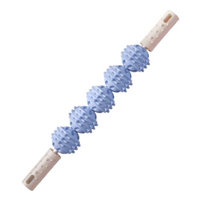 Ergonomic Deep Tissue Massager Stick 5 Roller Design For Neck Back Leg Muscle Relaxation Sports Fitness Rehabilitation
