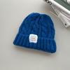Knitted hat, candy color, white label twist wool hat, autumn and winter warm bag head hat, women's trendy cold hat, men's