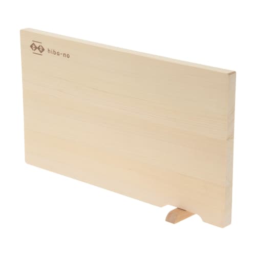 Umezawa Woodcraft Co., Ltd. Aomori Hiba Cutting Board with Stand, 36 x 20 x 1.5 cm