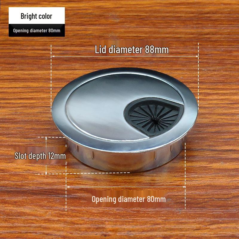 Zinc Alloy Desk Cable Grommet - Round Desktop Cable Pass-Through Cover