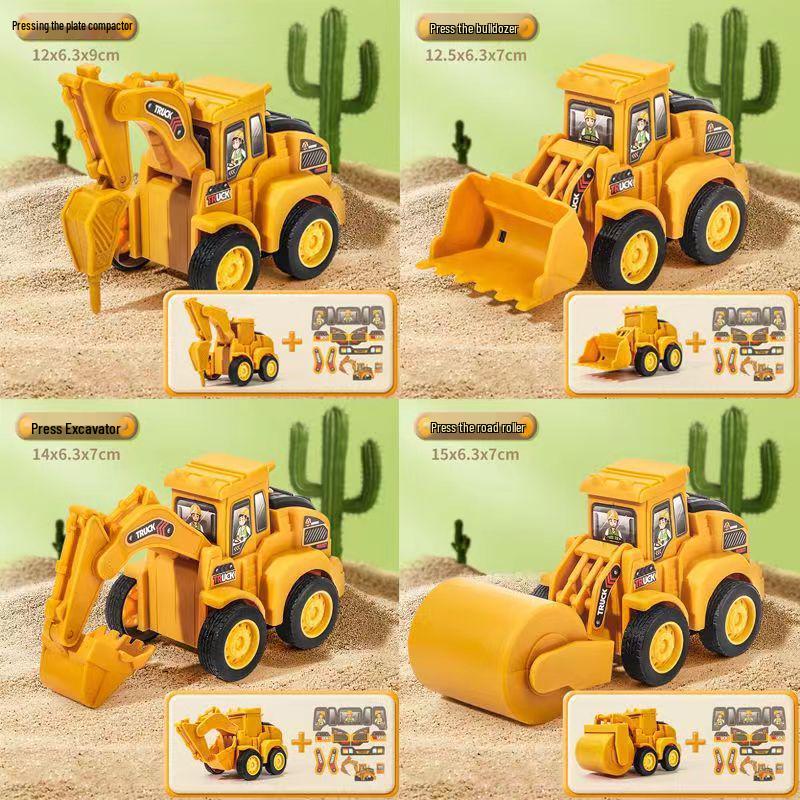 Pull-Back Inertia Engineering Excavator Toy for Kids – Educational Gift for Boys