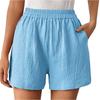 Women's Summer Casual Shorts Elastic Waistband Lightweight Breathable Fabric Loose Fit Wide Leg Comfortable Daily Wear Shorts