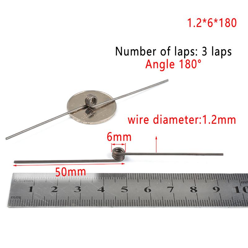 

5 шт. 1,2 мм пружина кручения пружина из нержавеющей стали 304 пружина кручения 90 180 градусов пружинный зажим кручения