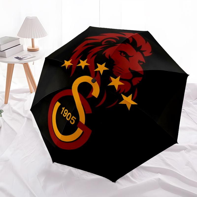 Galatasaray Fashionable Automatic Opening/Closing Folding Umbrella. Portable and Foldable, Ideal for Gift, Travel, and Daily Use.