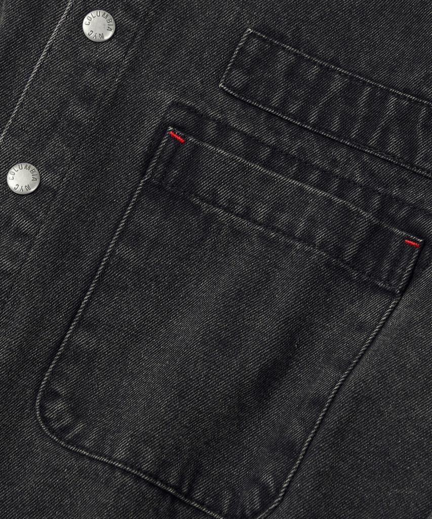 COLUMBIA UNIVERSITY Sl-Label Over-Fit Denim Shirts Gray Denim