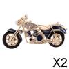 2x Rhinestone Brooch Motorcycle Brooches Garment Jewelry for Wedding Birthday Gift