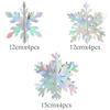 12pcs Colorful Christmas Snowflake Flower Pendant Creative Hanging Ornament  Home