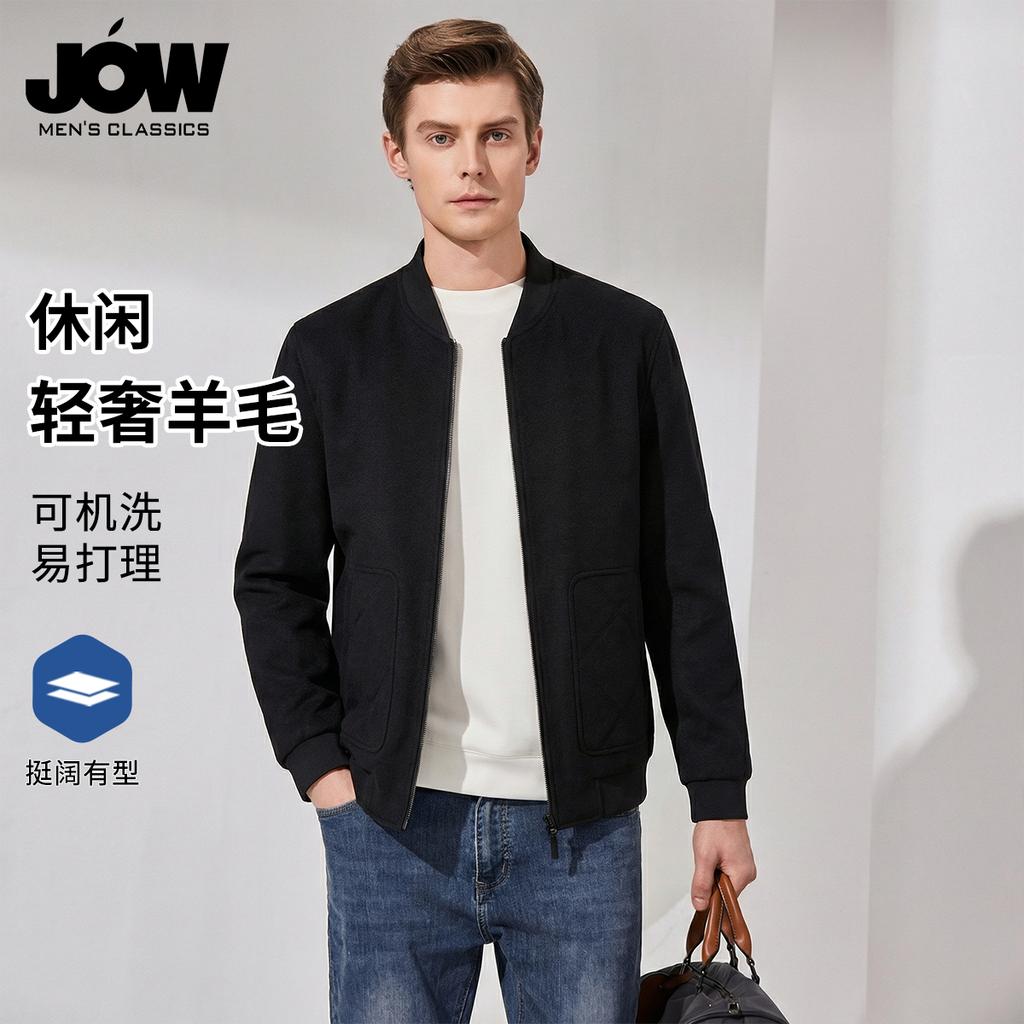 Jovo Spring and Autumn Cotton Wool Baseball Collar Coat