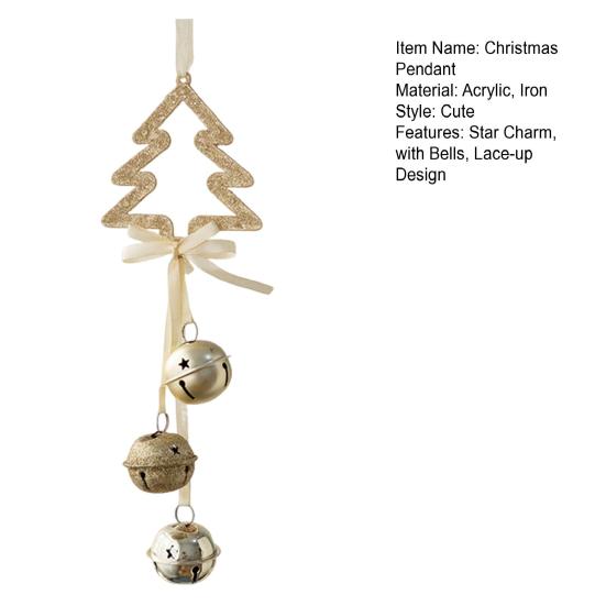 Christmas Pendant Decorative Star Bell Hanging Decoration Festive Atmosphere Indoor Outdoor Holiday Decor