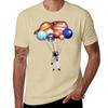 Astronaut Balloons T-Shirt Summer Top Blacks New Edition Men Clothing