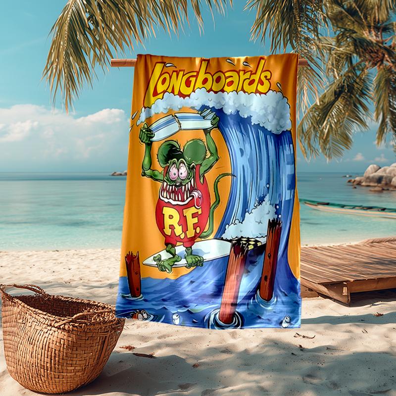 Rat Fink Power Fashion Beach Towel: Ideal for Summer Adventures Soft, absorbent and quick drying suitable for swimming and bathing