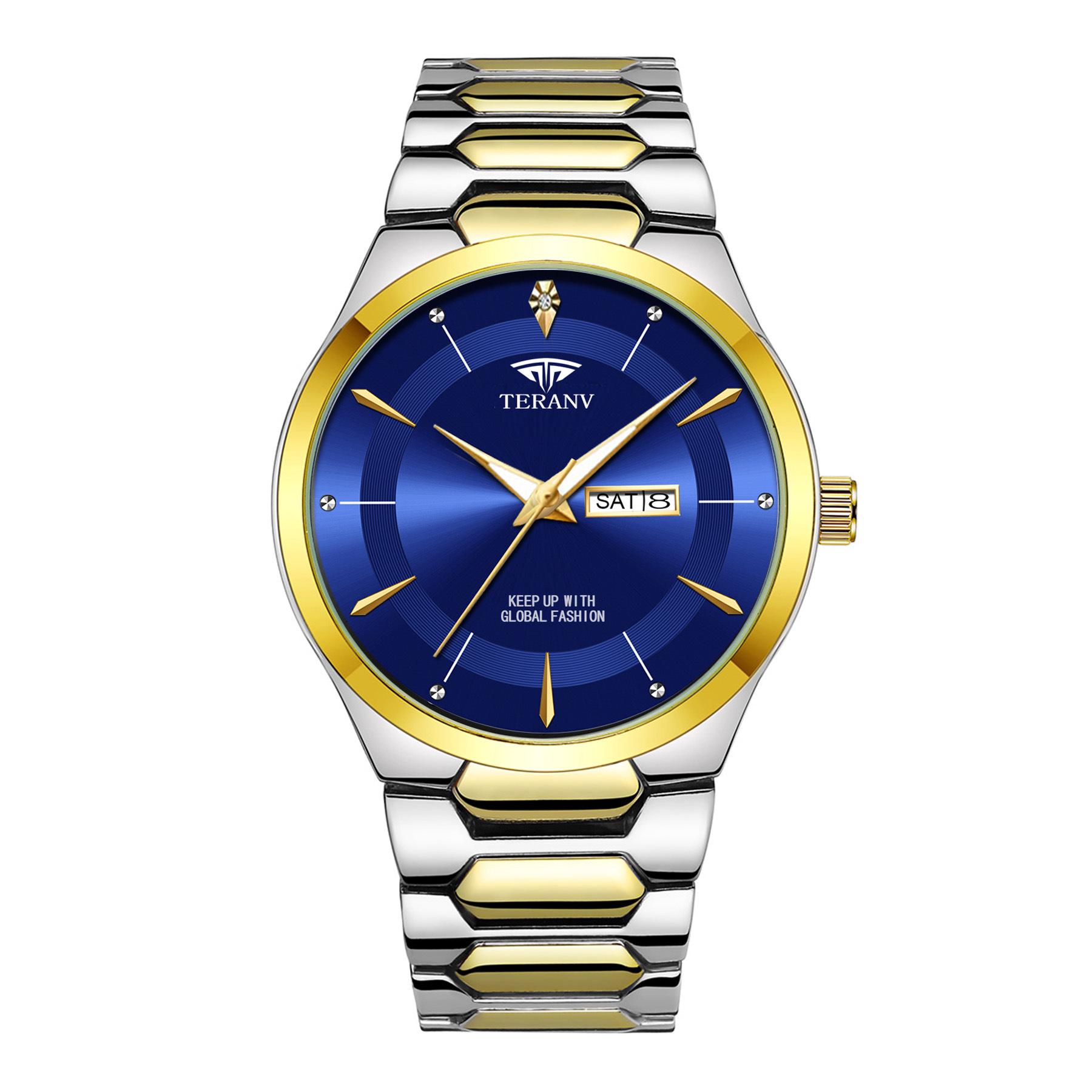 New Men s Luxury Waterproof Luminous Quartz Wristwatch with Calendar.