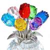 Crystal Rose Statue Ornaments Collectibles Home Decor Crystal Flower Figurines Table Decor for Wife Mom Women Mothers Day Gift
