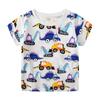 Children's White Round Neck Casual Short Sleeve T-shirt