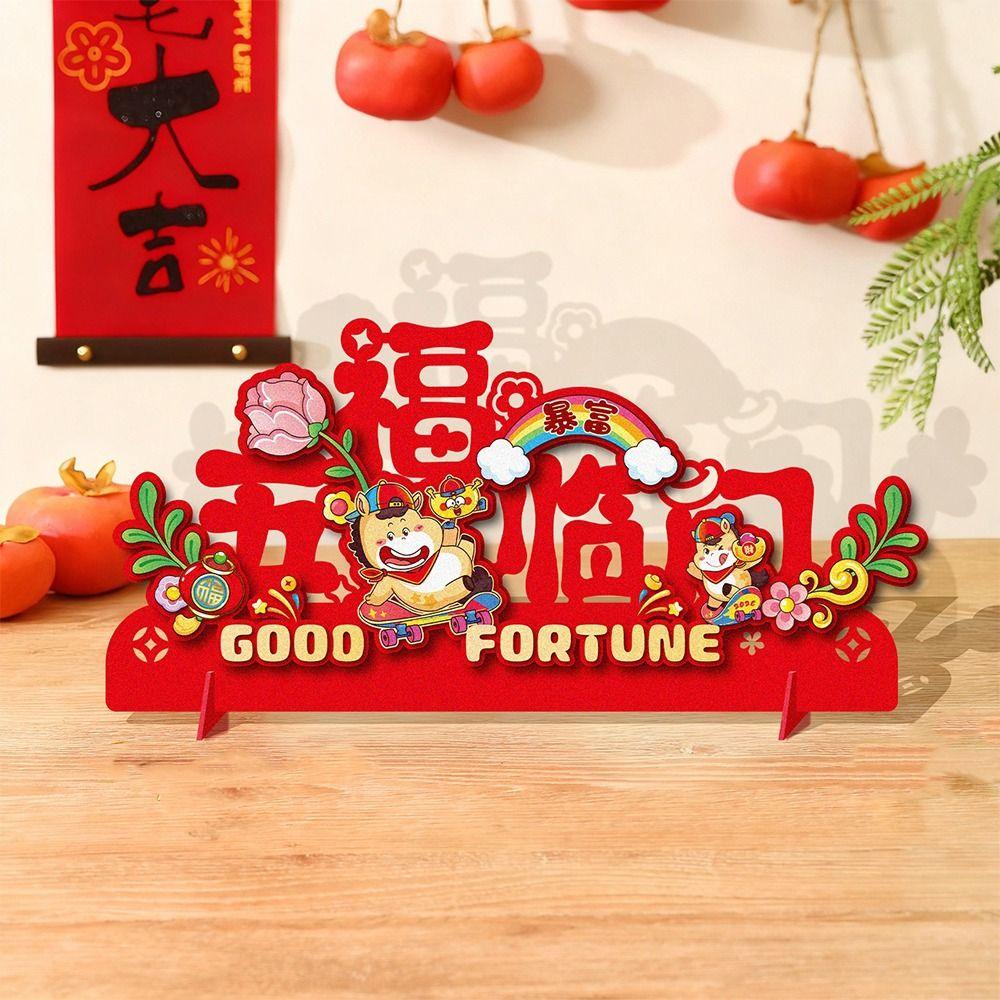 Cartoon Horse Year Desktop Ornament Zodiac Horse Fu Character Ornament  Festive Present