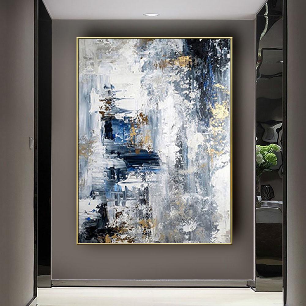 Large Handmade Textured Oil Painting On Canvas Modern Abstract POP Geometry Wall Art Picture For Living Room Bedroom Room Decor