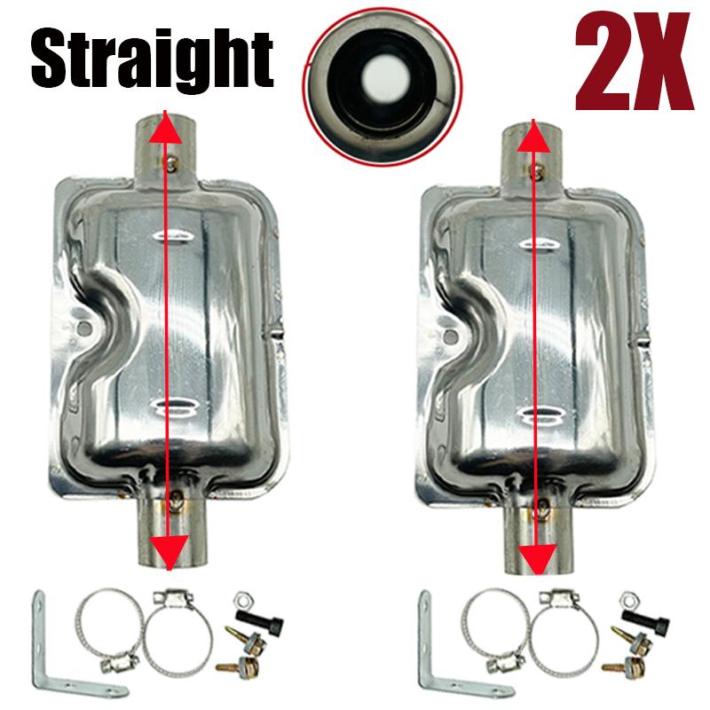 2 Set 24mm Muffler Silencer Straight Pipe / S Curved Pipe Car Air Diesel Parking Heater Exhaust Pipe Stainless For Diesel Heater 2X Straight