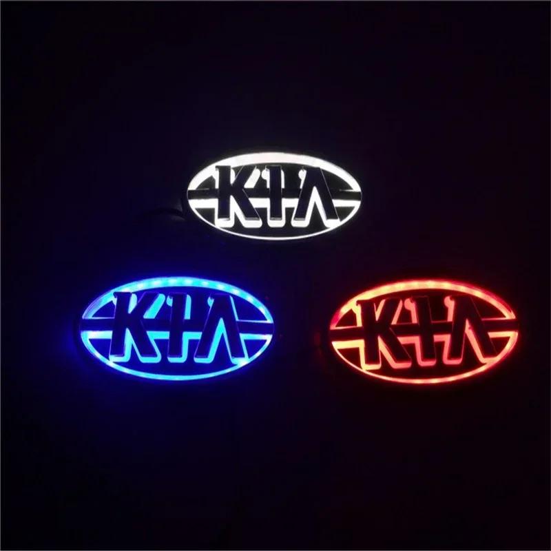 AIE1 11.9X6.2cm 5D LED Emblem Car Light Rear Trunk Badge Decals for Kia Picanto Cerato Sportage Niro Ceed Rio K5 K3 Sorento Stinger