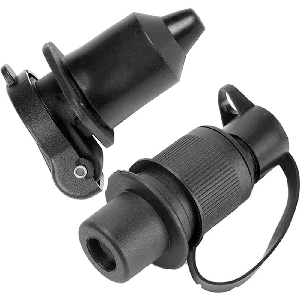 12V 3 Pin 3 Pole Plug-in Trailer Socket Connector Round Trailer Tractor Plug for Electrical Caravan Truck Agricultural Machinery