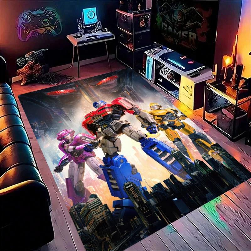 High-quality Cartoon T-Transformers Autobots 3D Bathroom Anti-Slip Mat Rugs for Home Kitchen Floor Decor Carpet