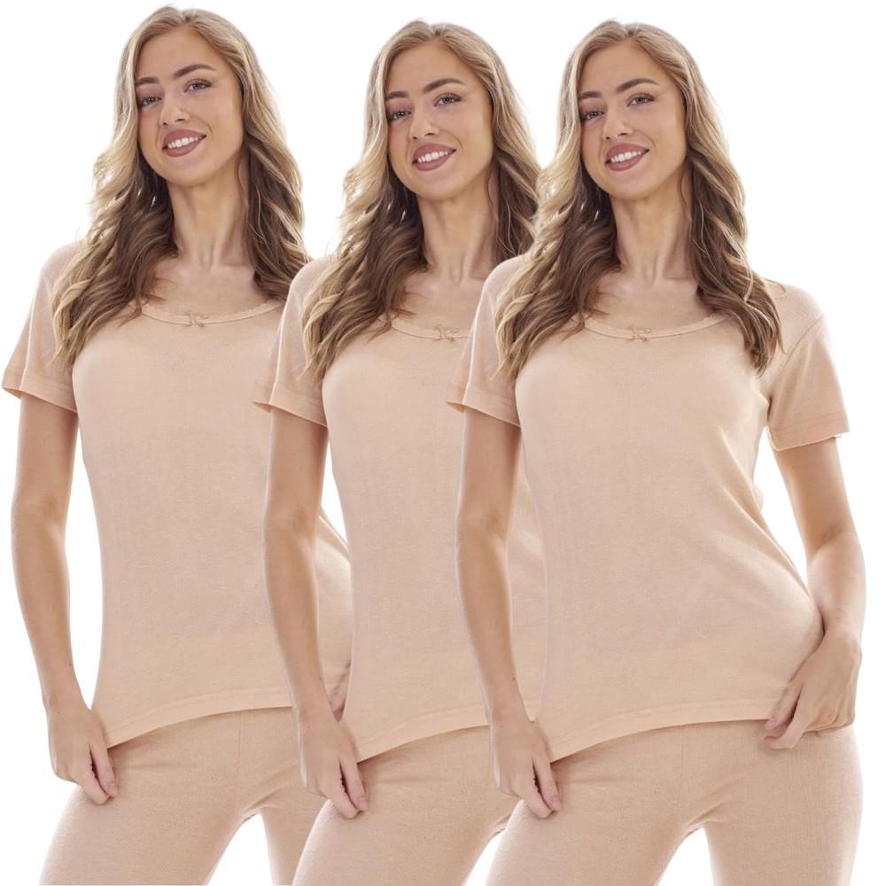 Heatforce Womens/Ladies Short-Sleeved Thermal Top (Pack of 3)