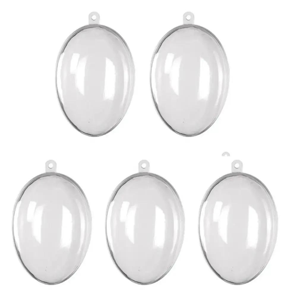 5PCS Home Decoration Egg Shape Easter Eggs Party Supplies Hanging Decor Transparent Ball Favors Hollow Candy Box