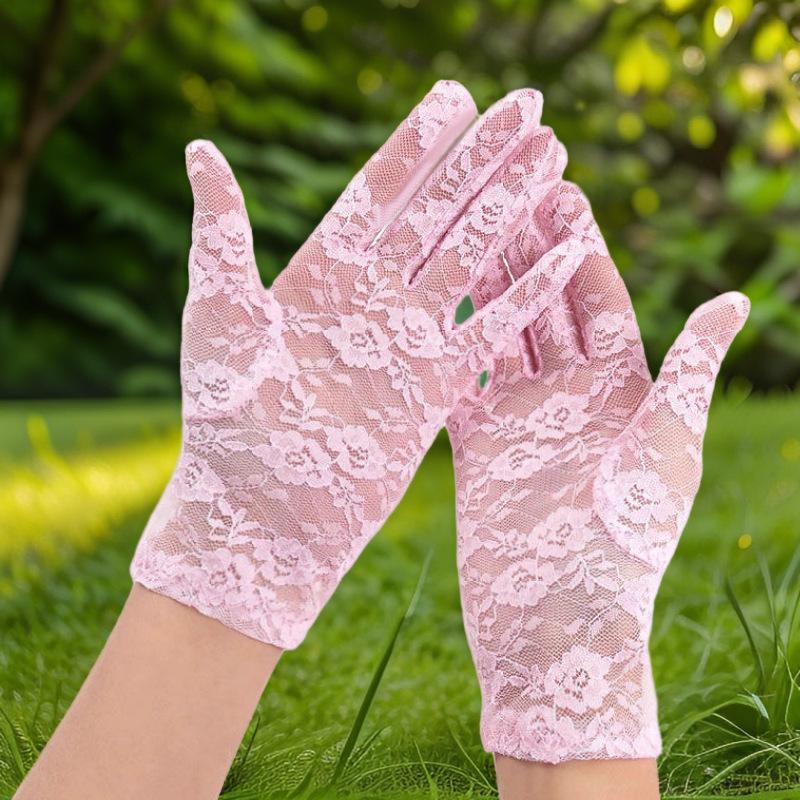 Women's Lightweight Summer Lace Gloves with for Outdoor Activities