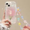Case For Vivo V60 V40 V50 Lite Y31 5G Y33S Y21S Y28 4G Y17S Y04 Y03 Y29S Y28S Y18 Y400 Pink Bowknot Wrist Chain Cover