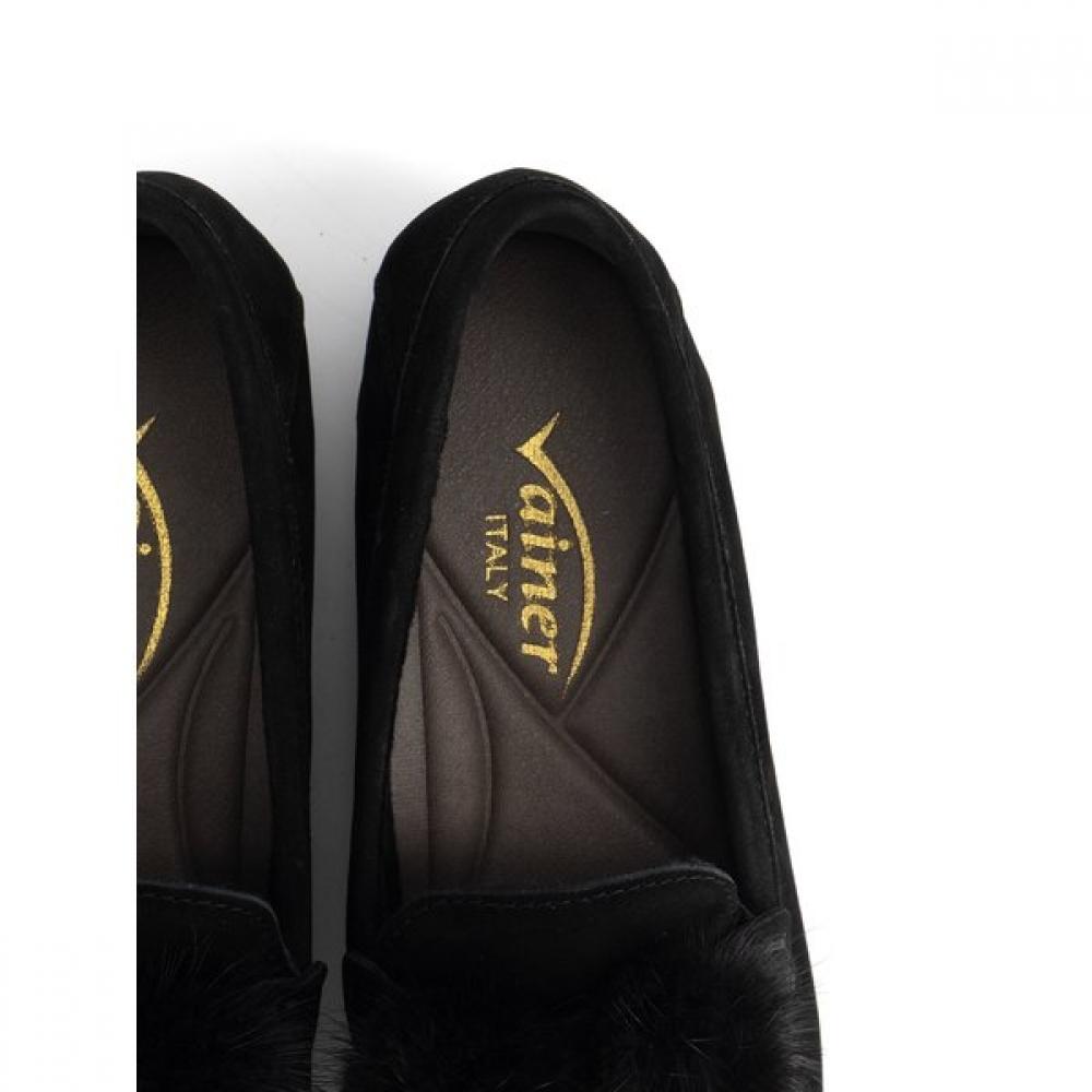 Vainer Women S Comfort Fur Loafer Black 322f0v1ba