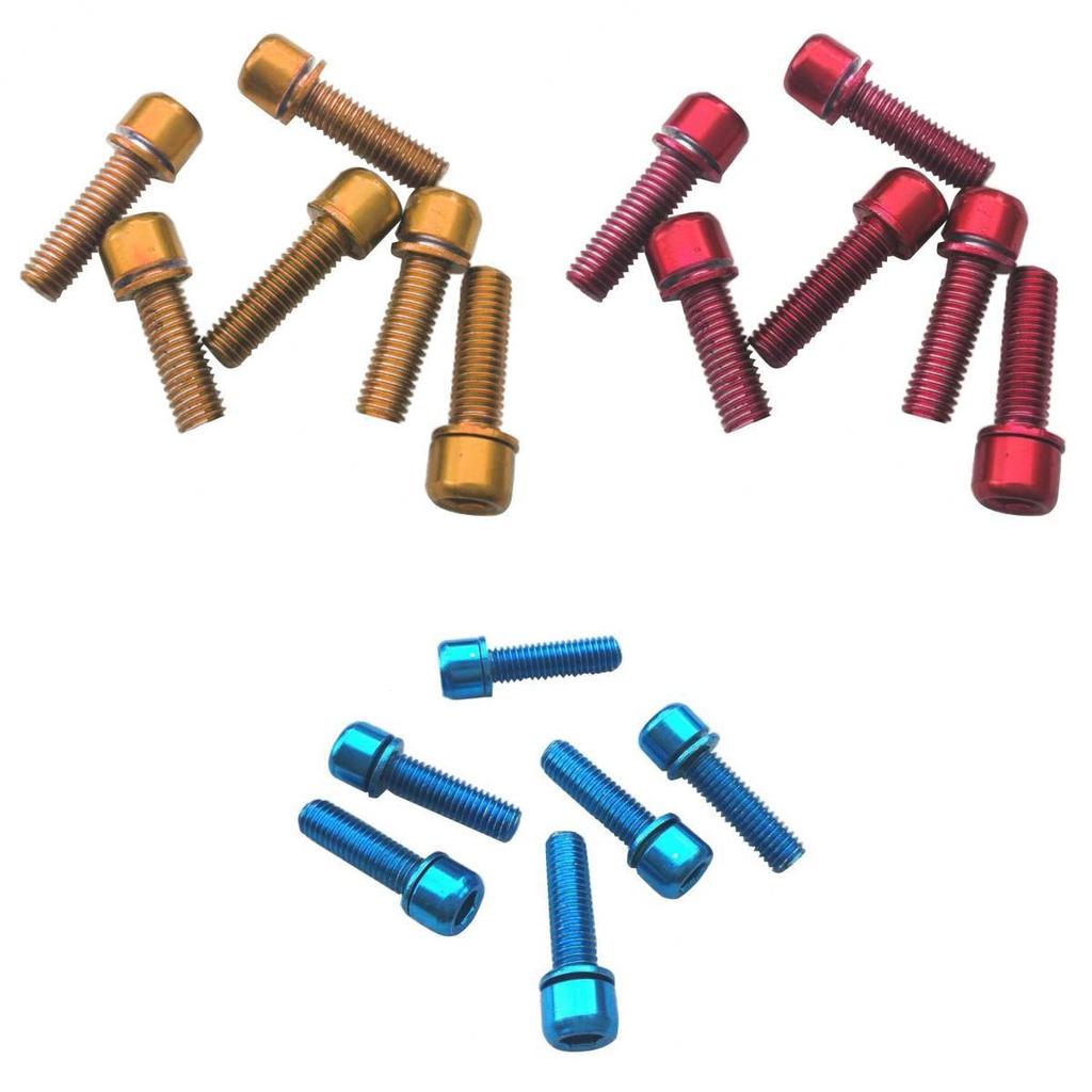 Set of 18Pcs, Cycling Bike Screws M5 x 18 Carbon Steel Bicycle Disc Brake Caliper Bolts (6 6 Gold +