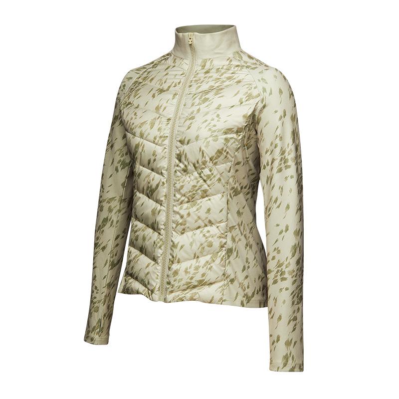 Sports down jacket women's light and slim outdoor skiing running warm duck down fitness windproof stand-up jacket