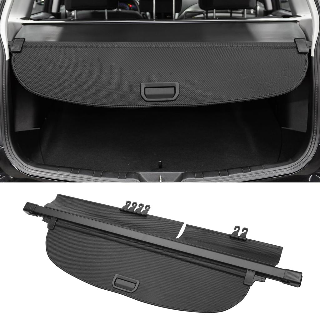 Motoforti Rear Trunk Parcel Shelf Cargo Security Shield with Black Canvas and Carbon Fiber Finish for Honda CRV 2017-2022