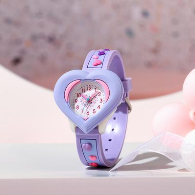 Niedliche Bonbonfarbe Liebe Arabisches Zifferblatt Liebe bedruckte Silikon-Quarzuhr