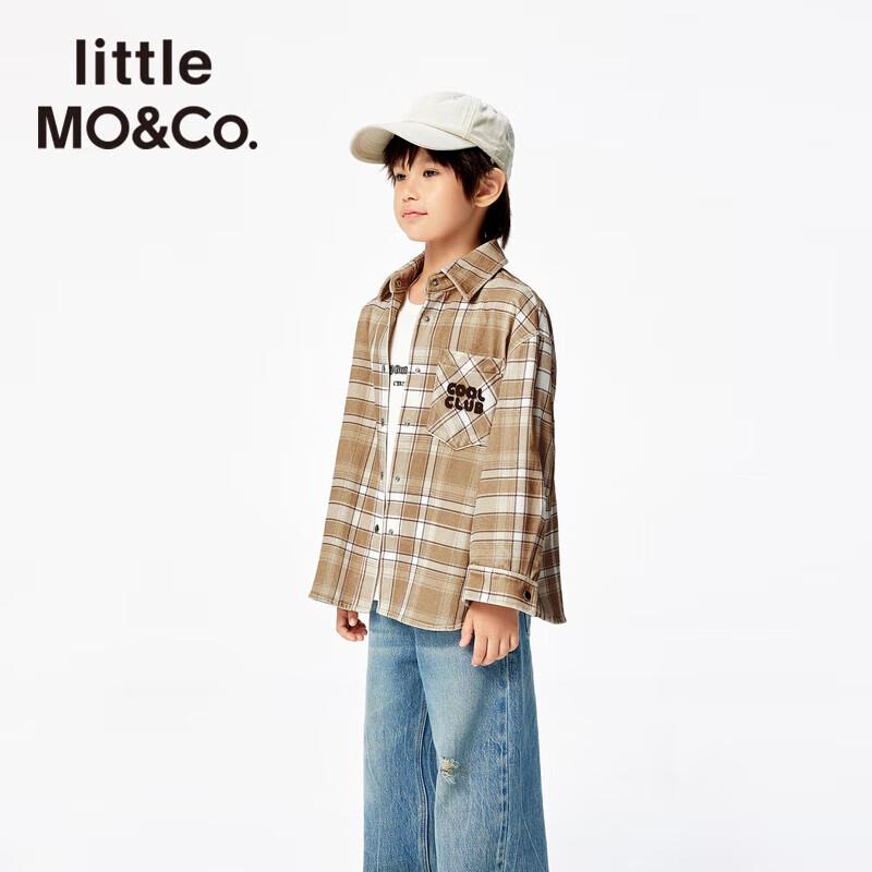 little MO&Co. Unisex Kids  Plaid Cotton Shirt Jacket 120