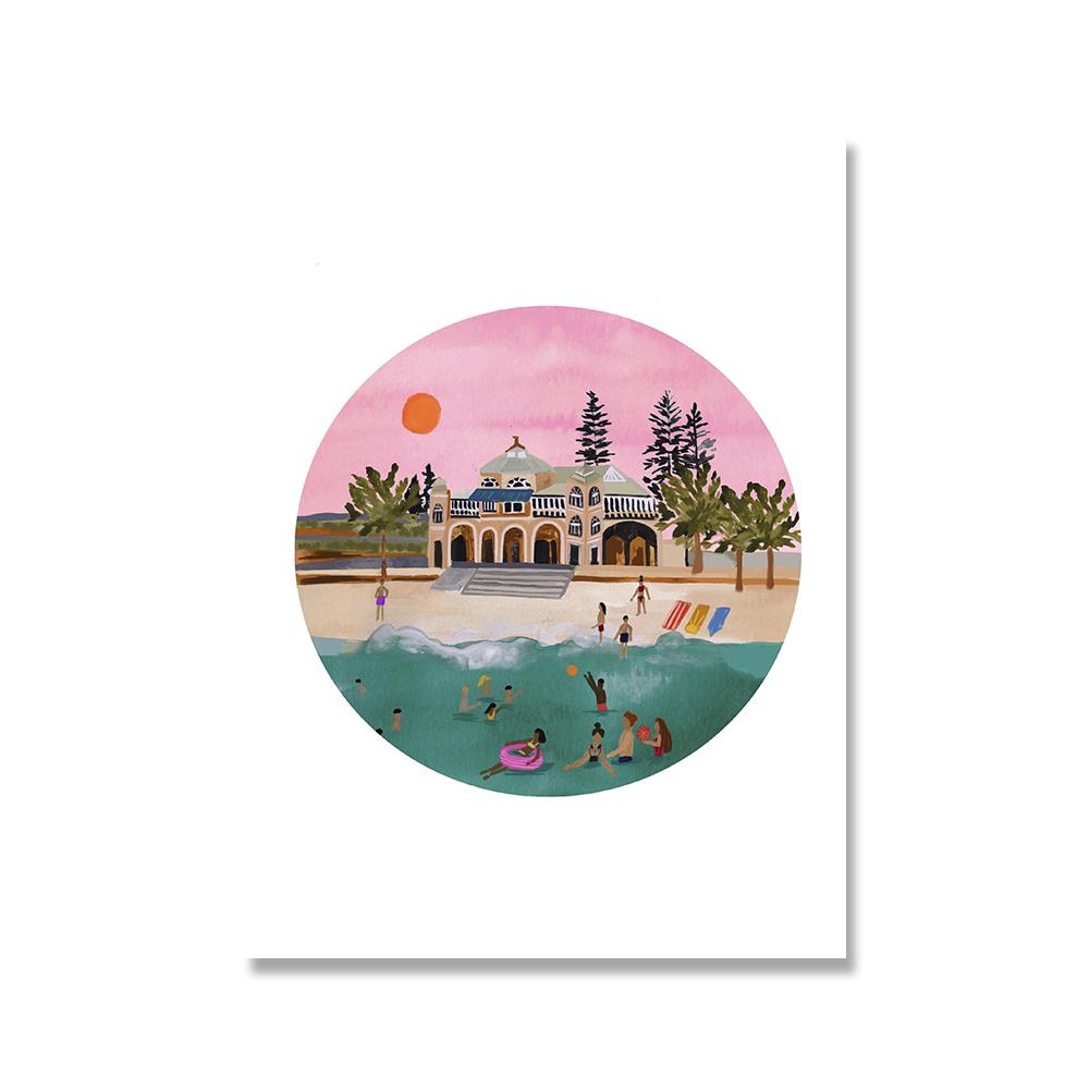 

Винтажная акварель, марокканская архитектура, крыльцо, настенная живопись на холсте, картина для гостиной, домашнего декора, постеры и принты 21X30cm No Frame