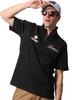 Golf Dry Deodorant Random Square Jacquard Shiny Polo Shirt Unisex Golf Wear Short Sleeve Summer Clothing 262GG1204 Black M [Gatcha] Men's