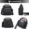 HUMERPAUL Men leather waist bag first layer cowhide multifunctional chest bag retro messenger bag shoulder bag