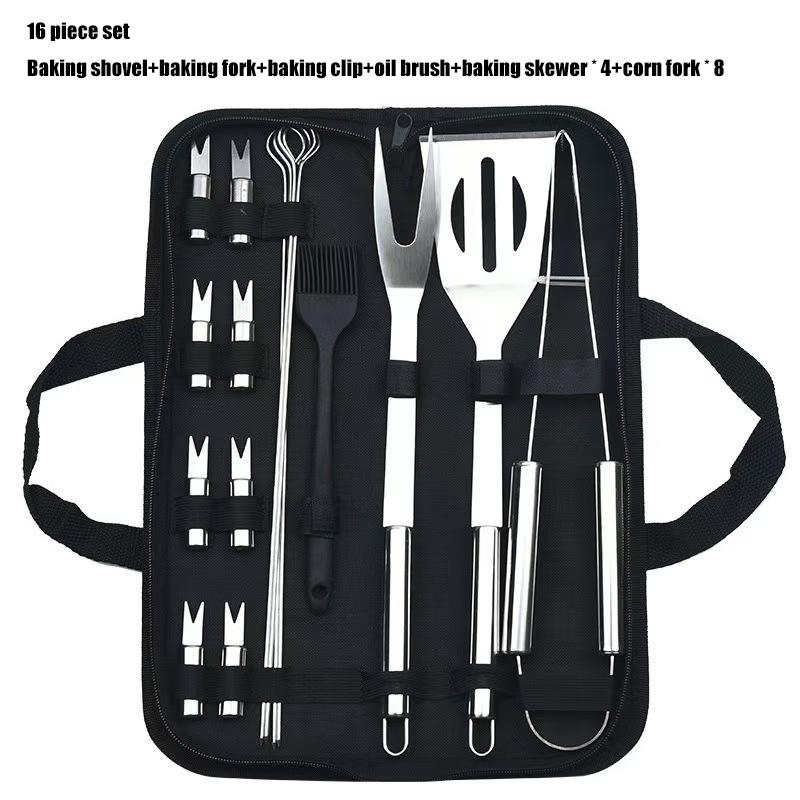 Stainless steel barbecue set barbecue combination tool outdoor barbecue storage portable bag barbecue tool