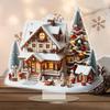 8in 2D Colorful Christmas Snowhouse Acrylic Tabletop Decoration Family Village Miniature Statue Holiday House-Themed Gift