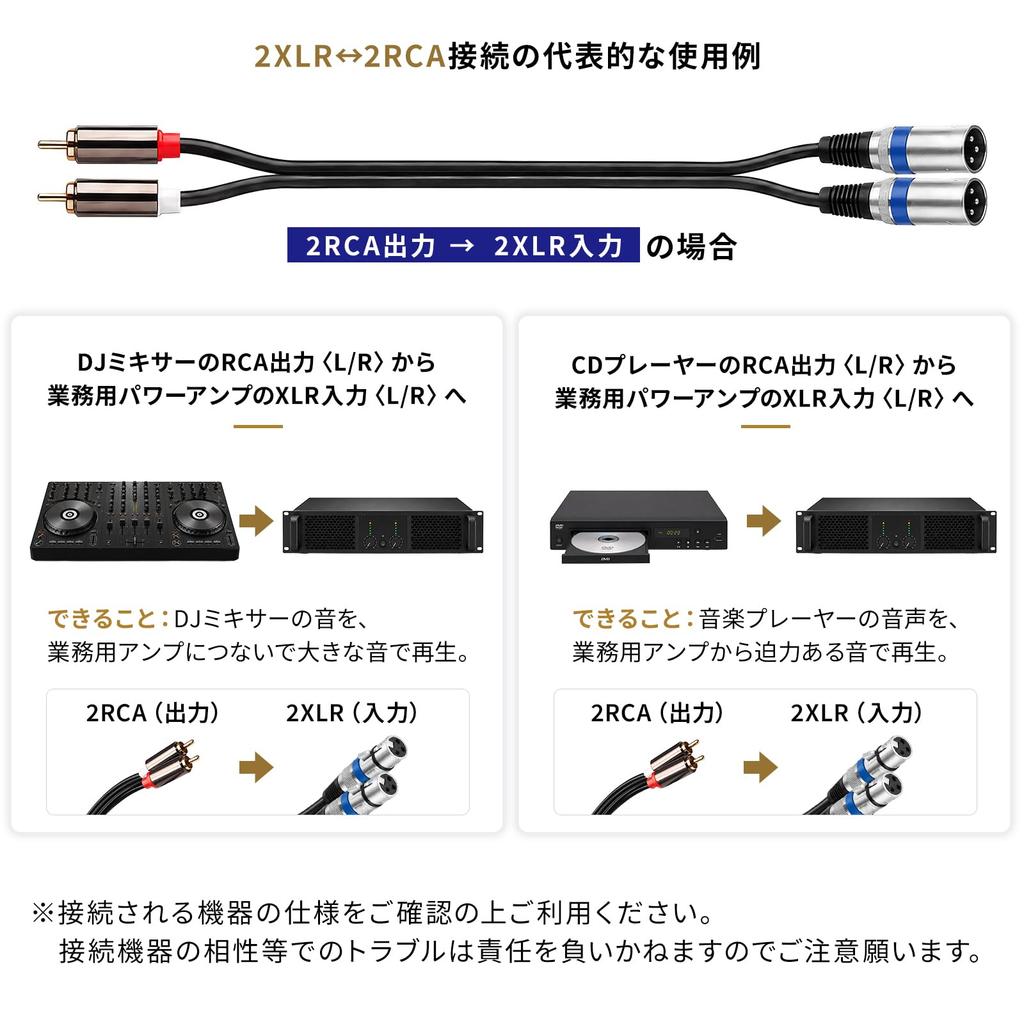 AZNABLE XLR To RCA Conversion Cable Microphone Cannon Cable Male 1.5m