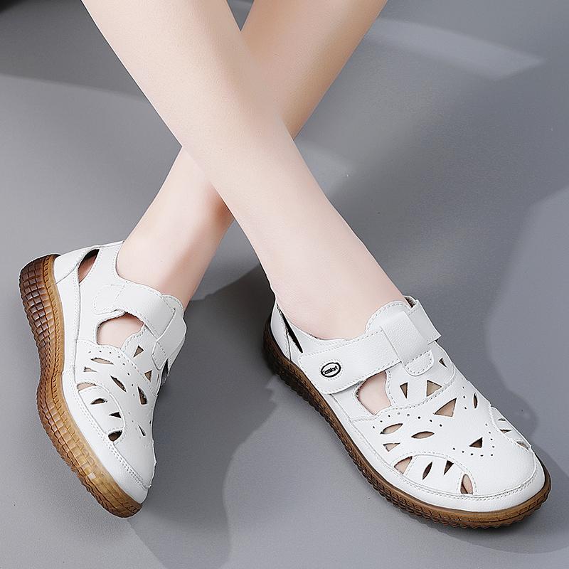 Letnie damskie sandały rzymskie Mary Jane buty plażowe z zakrytymi palcami casualowe miękkie sandały do chodzenia dla dziewczynki plus size