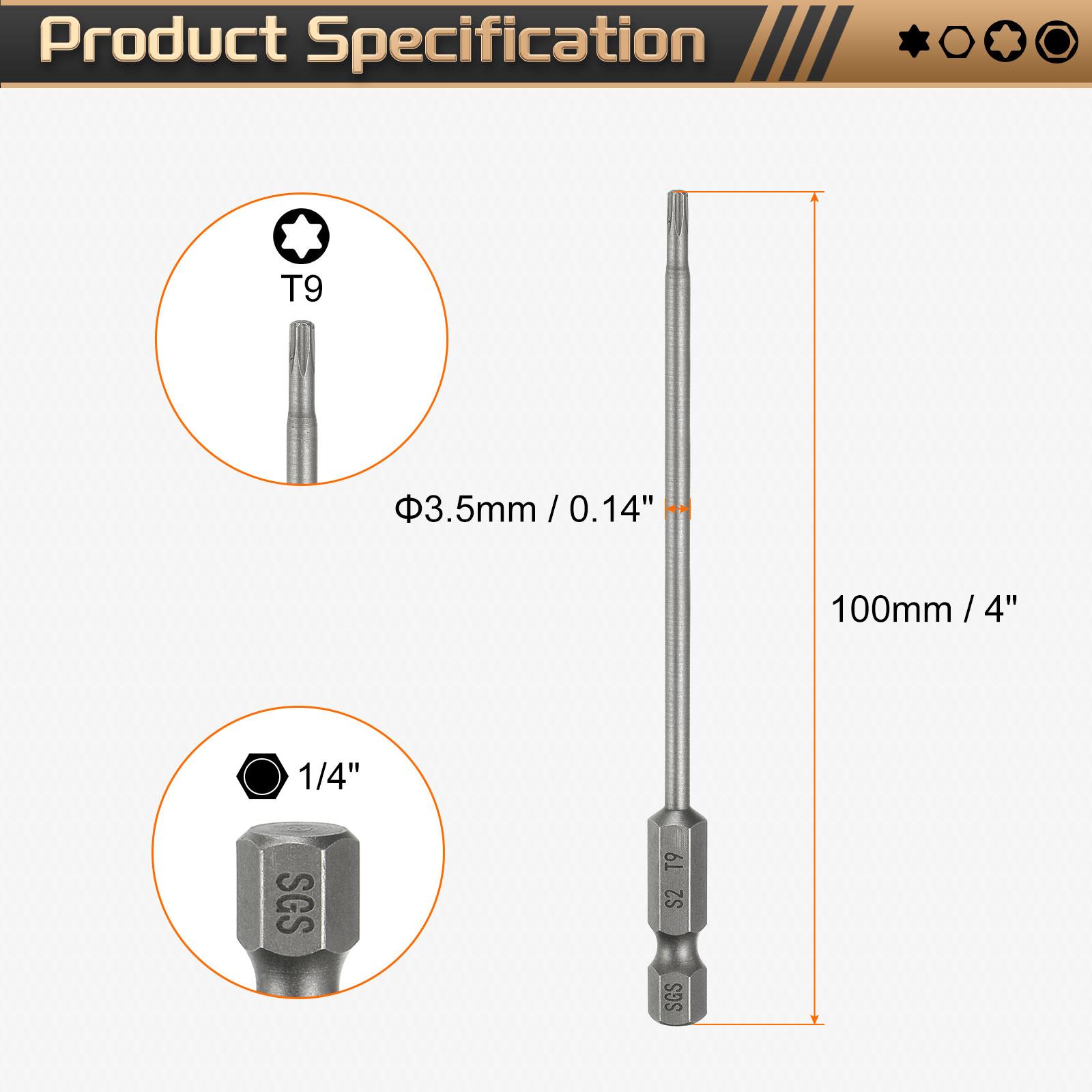 

1/3/5pcs Torx Head Screwdriver Bit 1/4 Hex Shank No Hole Tip Tamper Proof 6 Point Star 100mm S2 Magnetic Screw Driver Drill Bit 1pcs
