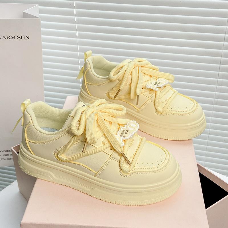 

Туфли на толстой подошве цвета конфет, женская, 2025 года, новая универсальная спортивная обувь Guochao, оригинальная, для улучшения внешнего вида студентов, повседневная обувь 35