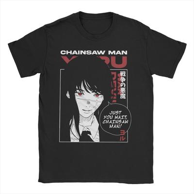 Yoru Chainsaw Man Anime Μπλουζάκι για Άνδρες Γυναίκες 100% Βαμβακερό T-Shirt Κυκλική Λαιμόκοψη Makima Reze Μπλουζάκια Κοντομάνικο Ρούχο Τυπωμένο