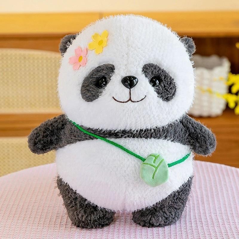 

Милая кукла-орхидея панда, мультяшная большая панда, серия «Исцеление», сумка-бамбуковый росток, подарок 23cm