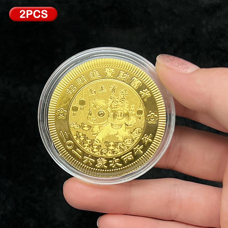 2Pcs 2026 Year Of The Horse Commemorative Coins Lucky Animal Horse Commemorative Coins Year Souvenir Gift