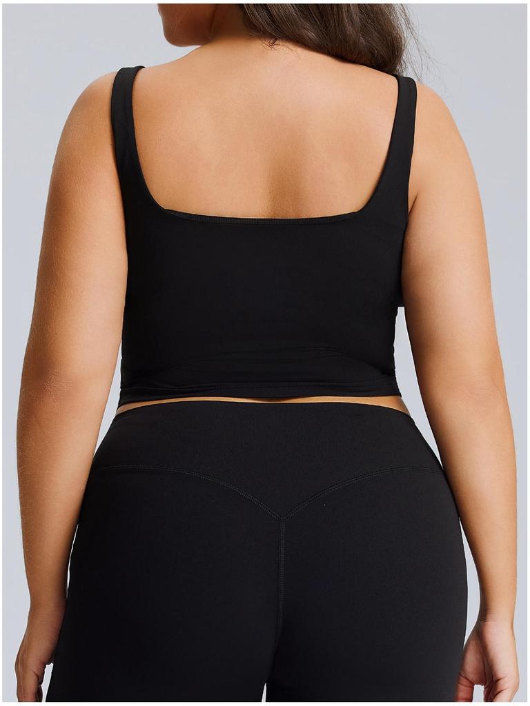 Plus Size Women's Quick-Drying Yoga Sports Vest with Elastic Fit and Beautiful Back Design