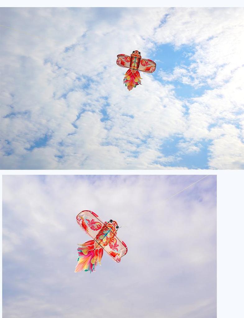 2026 Peony Goldfish 3D Bamboo Kite: Retro Mini Koi Decoration
