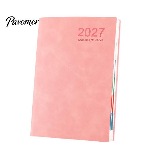 2027 Daily Planner A5 Planner, Imitation Leather 320 Page Schedule Notebook with Thick Paper Writing Diary Ribbon Bookmark, One A Day Organizer